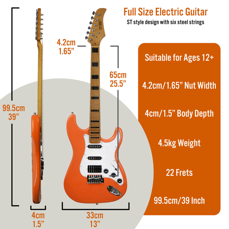 3rd Avenue Stateside Series Electric Guitar Pack - Canyon Orange