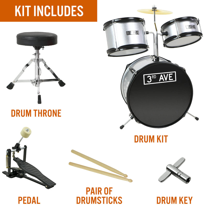 3rd Avenue 3 Piece Junior Drum Kit