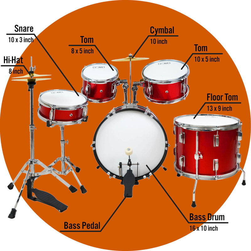 3rd Avenue 5 Piece Junior Drum Kit