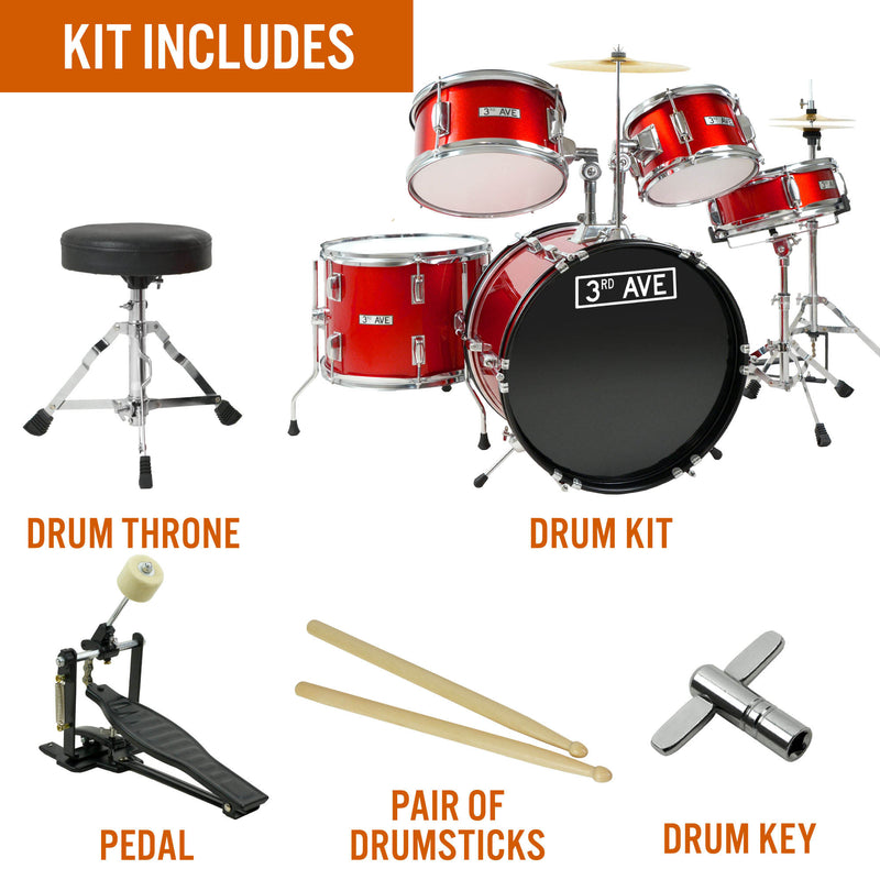 3rd Avenue 5 Piece Junior Drum Kit