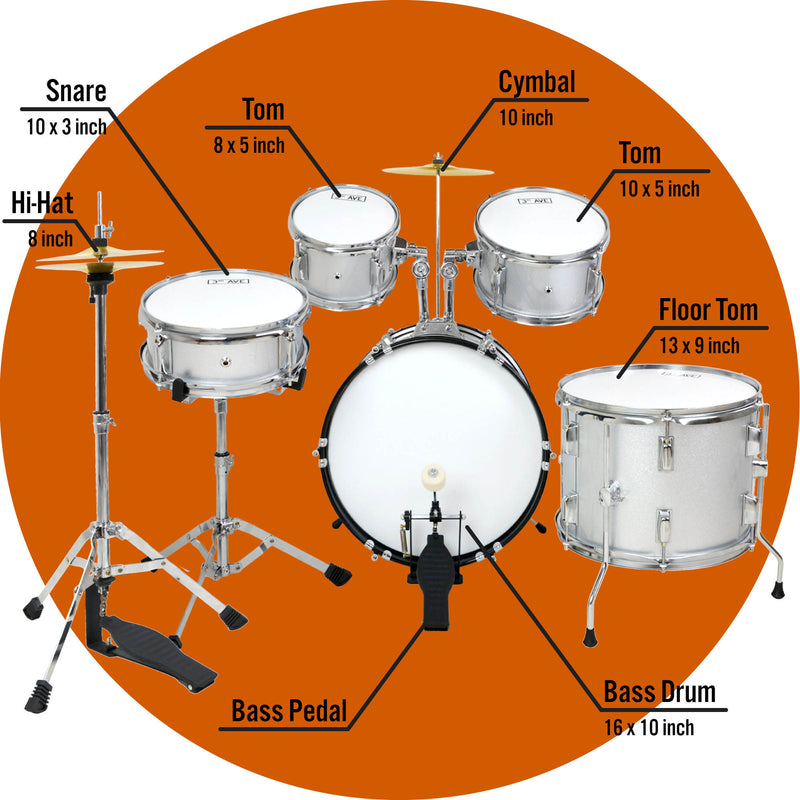 3rd Avenue 5 Piece Junior Drum Kit