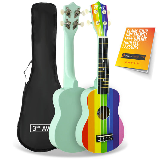 3rd Avenue Soprano Ukulele Ukuleles#Colour_Rainbow