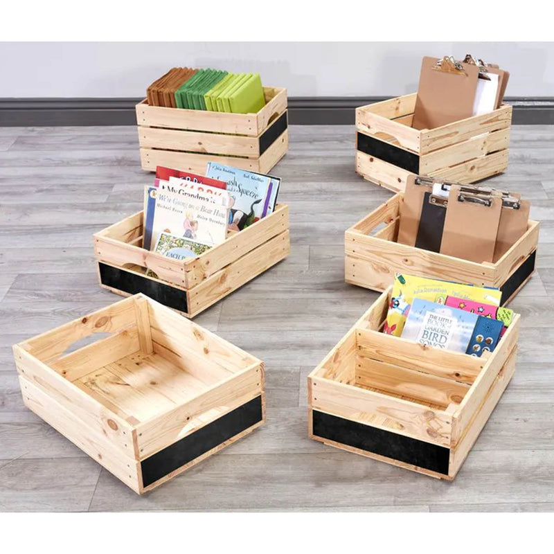 Cosy Wooden Storage Crates - Set of 6